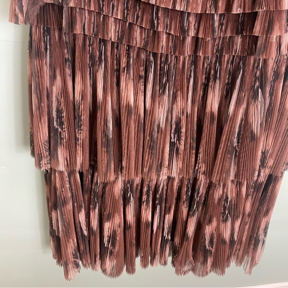 Anthropologie Hutch Nalina Strapless Tiered Tulle Maxi Dress Floral Pleated Sz 4 - Picture 5 of 9